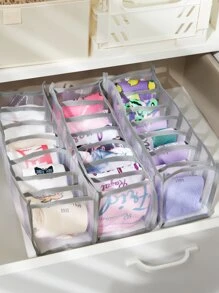SHEIN Basic living 3pcs Drawer Organizer With Breathable Mesh For Socks Underwear Decorations Autumn Decor Festival Decor Room Decor Home Decor Fall Decor Bedroom Decor Christmas For Holiday Gift Giving - Grey - View 6