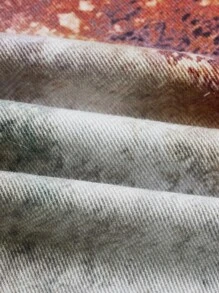 Graphic Print Wide Leg Jeans - Multicolor - View 4