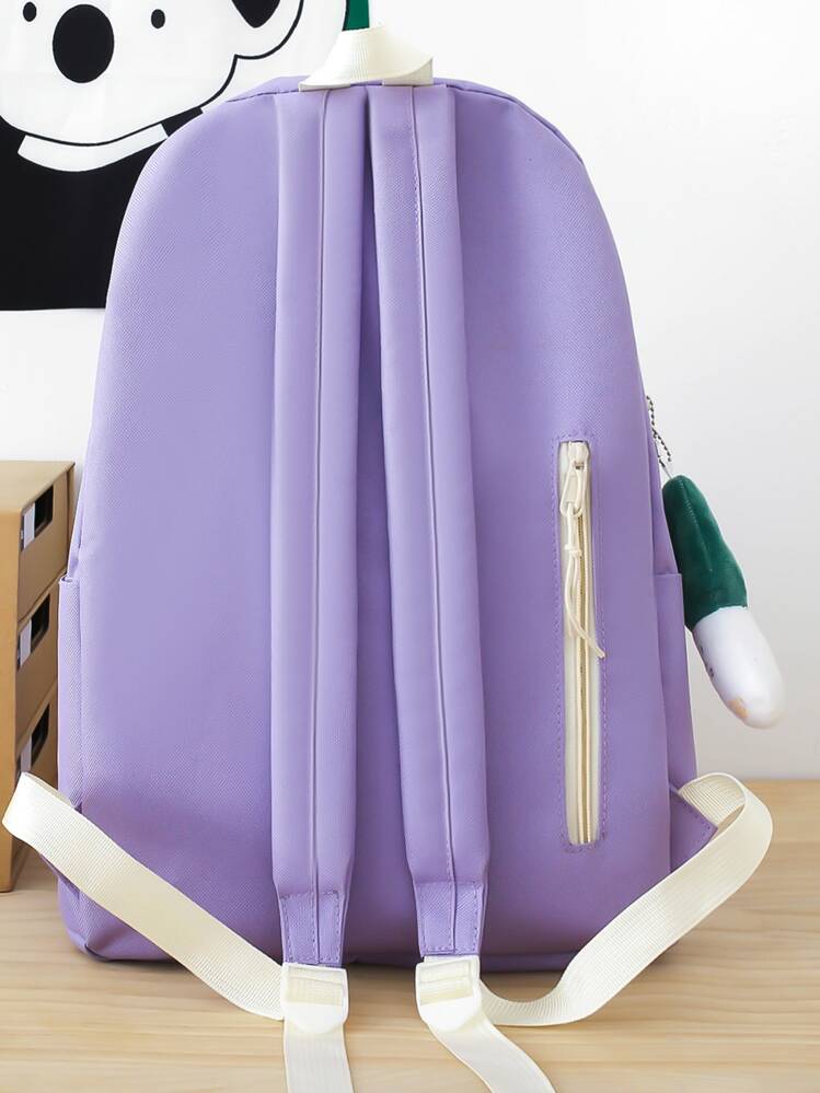 5pcs Letter Patch Decor Functional Backpack Is That The New 5pcs Letter Patch Decor Functional Backpack  main image 2