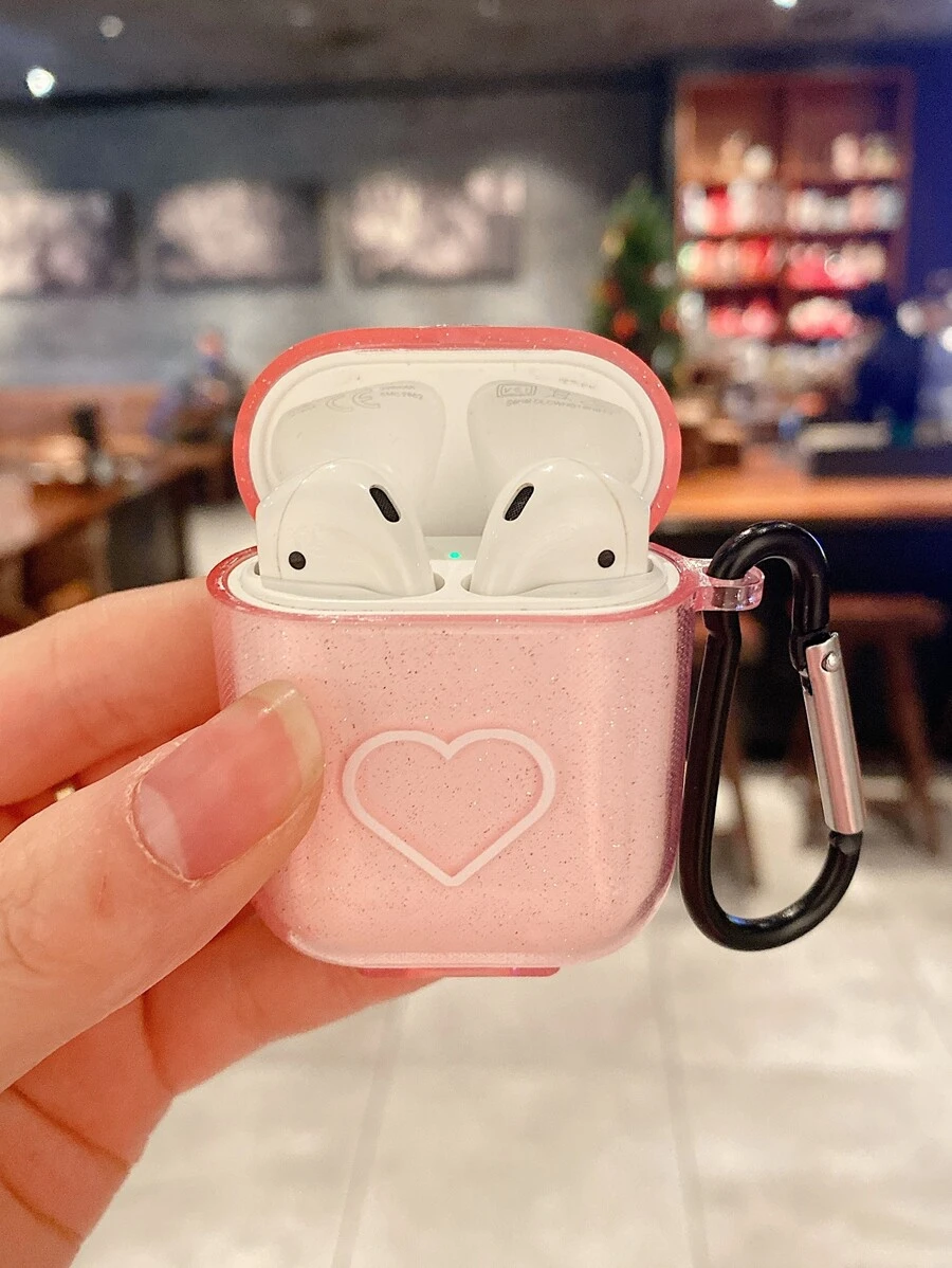 愛心圖案耳機殼適用於Airpods - 粉色 - 查看 1