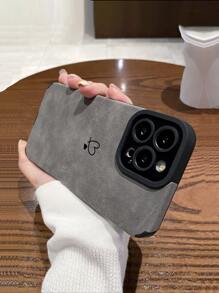 苹果 Y2K 心形图案手机壳适用于 11、 13、Galaxy A52 防水防震防摔防刮 - 灰色 - 查看 2