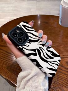 Zebra Striped Phone Case - Grey - View 1