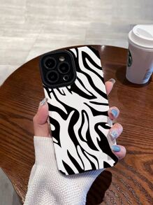 Zebra Striped Phone Case - Grey - View 3