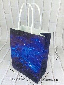 1pc Galaxy Print Gift Bag - Multicolor - View 2
