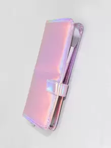 10 piezas Juego de brochas de maquillaje asimétricas con mango hueco, incluye 1 brocha de maquillaje para recibir el paquete, brochas de maquillaje, brochas cosméticas, juego de brochas, kit de brochas de maquillaje, juego de brochas de maquillaje, juego de maquillaje completo, set de brochas de maquillaje, kit de maquillaje completo, kit de brochas, set de brochas de maquillaje, set de regalo de maquillaje, set - Rosa - Ver 3