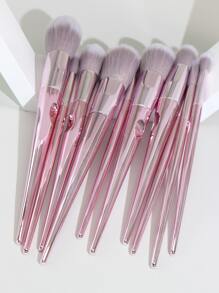 10 piezas Juego de brochas de maquillaje asimétricas con mango hueco, incluye 1 brocha de maquillaje para recibir el paquete, brochas de maquillaje, brochas cosméticas, juego de brochas, kit de brochas de maquillaje, juego de brochas de maquillaje, juego de maquillaje completo, set de brochas de maquillaje, kit de maquillaje completo, kit de brochas, set de brochas de maquillaje, set de regalo de maquillaje, set - Rosa - Ver 7