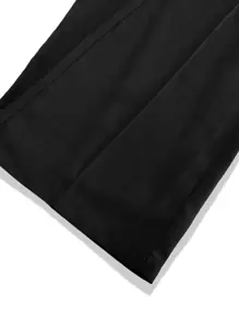 Claim Dot 男士斜口袋喇叭裤（无腰带），纯色街头时尚长款黑色裤子，适合送给老公、男朋友的礼物，秋季