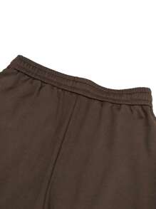 Manfinity Men Solid Wide Leg Joggers - Coffee Brown - View 5