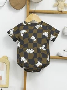 嬰兒卡通和字母圖案連體衣