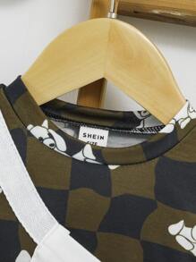 嬰兒卡通和字母圖案連體衣