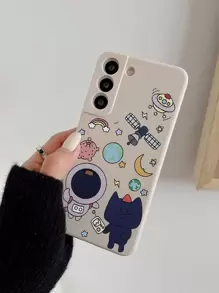 Vintage White Astronaut Cat Phone Case Compatible With Iphone 15/14/13/12/11, Xiaomi, Huawei, Samsung Protective Cover - Multicolor - View 1