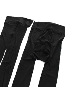 2pairs Solid Tights - Black - View 2