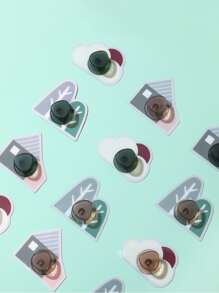 3pcs Tree & House Shaped Punch-free Bathroom Hook - Multicolor - View 4