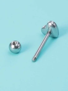 Trang Trí Trái Tim Lưỡi Barbell Nhẫn Thép Không Gỉ Phổ Biến Cơ Thể Trang Sức Quà Tặng Cho Phụ Nữ Và Nam Giới - Bạc - Xem 4