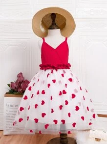小女童心網紗邊吊帶洋裝
