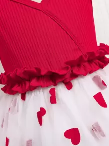 小女童心網紗邊吊帶洋裝