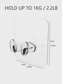 5入組透明免打孔浴室牆面掛鉤