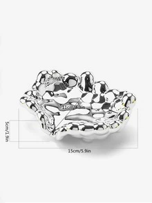 1 pieza Jabonera de color metálico con textura - Plateado - Ver 2