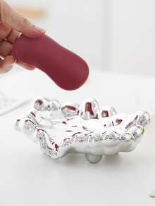 1 pieza Jabonera de color metálico con textura - Plateado - Ver 4