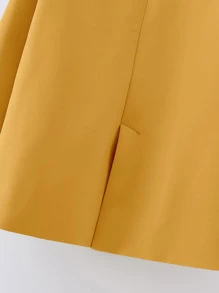 SHEIN Essnce 雙排扣翻領西裝外套 - 黃色 - 查看 8