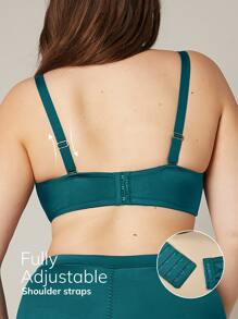 LUVLETTE Plus Dream Curve Support+ T-Shirt Push-Up Bra - Dark Green - View 3