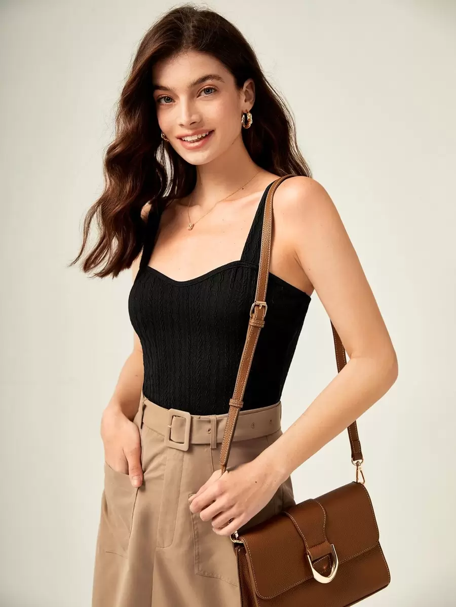 BizChic Solid Cami Top Workwear - Black - View 1