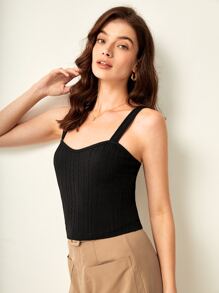 BizChic Solid Cami Top Workwear - Black - View 4