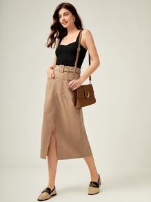 BizChic Solid Cami Top Workwear - Black - View 5