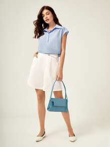 BizChic 褶皺金屬扣環腰帶短褲