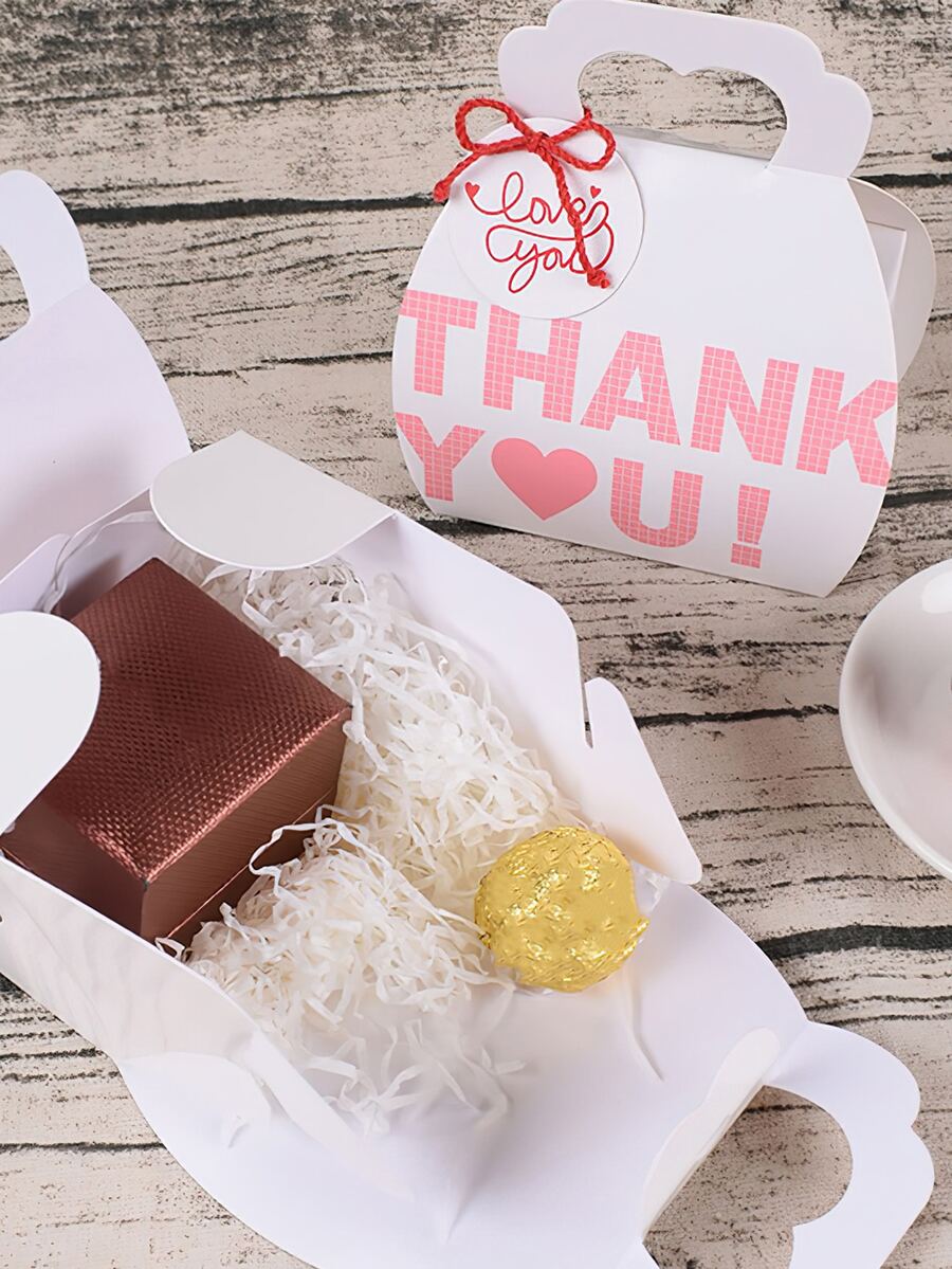 5 piezas Caja de regalo con estampado de letra - Multicolor - Ver 1