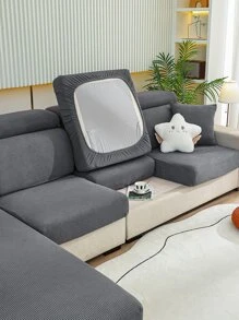 1入組素色彈性沙發座套 - 深灰色 - 查看 7