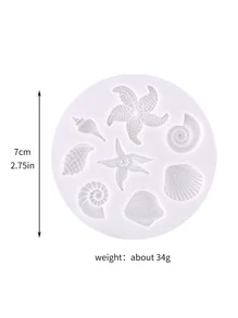 1 pieza Molde de silicona de bricolaje estrella de mar & en forma de concha - Gris - Ver 2