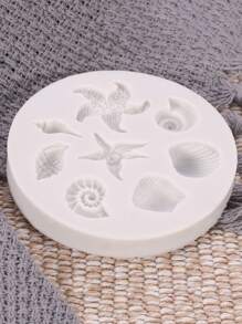 1 pieza Molde de silicona de bricolaje estrella de mar & en forma de concha - Gris - Ver 3
