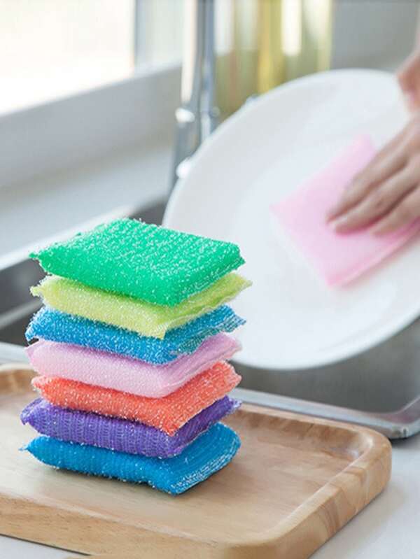 4pcs Random Color Cleaning Sponge SHEIN USA