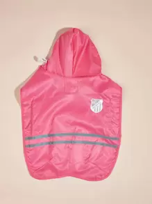 1pc Reflective Pet Raincoat - Red - View 2