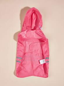 1pc Reflective Pet Raincoat - Red - View 4