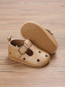 Baby Star Hollow Out Mary Jane Flats - Champagne - View 2