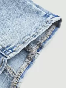 SHEIN MOD 方領手帕下擺背心牛仔上衣 - 淺色水洗藍 - 查看 5