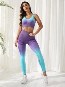 Yoga Trendy Sport Sets mit Farbverlauf