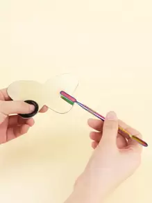 不銹鋼化妝品混合化妝刮刀美甲調色板棒攪拌棒攪拌棒藝術家工具美容院色霜混合專業和個人使用，彩色鈦 - 彩色 - 查看 2