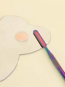 不銹鋼化妝品混合化妝刮刀美甲調色板棒攪拌棒攪拌棒藝術家工具美容院色霜混合專業和個人使用，彩色鈦 - 彩色 - 查看 3