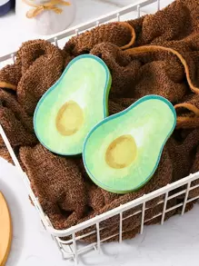 1pc Avocado Shaped Cleaning Sponge - Green - View 8