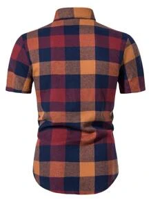 Manfinity Homme Men Plaid Print Button Up Shirt - Multicolor - View 2