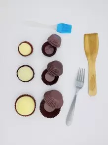 100入組圓形紙杯蛋糕襯墊