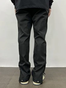 Manfinity EMRG Men Flap Pocket Drawstring Waist Cargo Trousers - Black - View 2