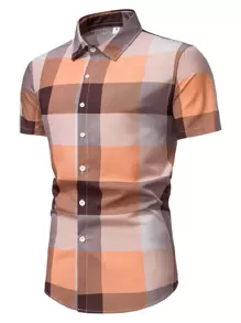 Manfinity Homme Men Plaid Button Up Shirt - Multicolor - View 1