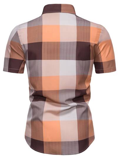 Homme Chemise à carreaux à bouton