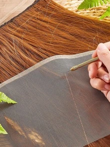 1 pieza Peluca con encaje red - Beis - Ver 3