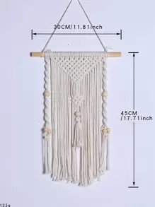 1 st pärldekor vävt vägghängande, heminredning, rumsdekoration, väggdekoration - Aprikos - Visa 2