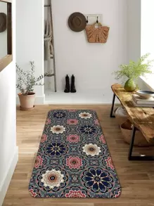 曼陀羅圖案防滑地毯 - 彩色 - 查看 1